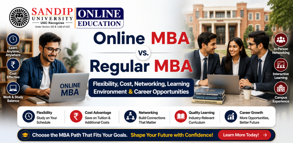 Online MBA vs Regular MBA comparison of fees flexibility networking and career opportunities