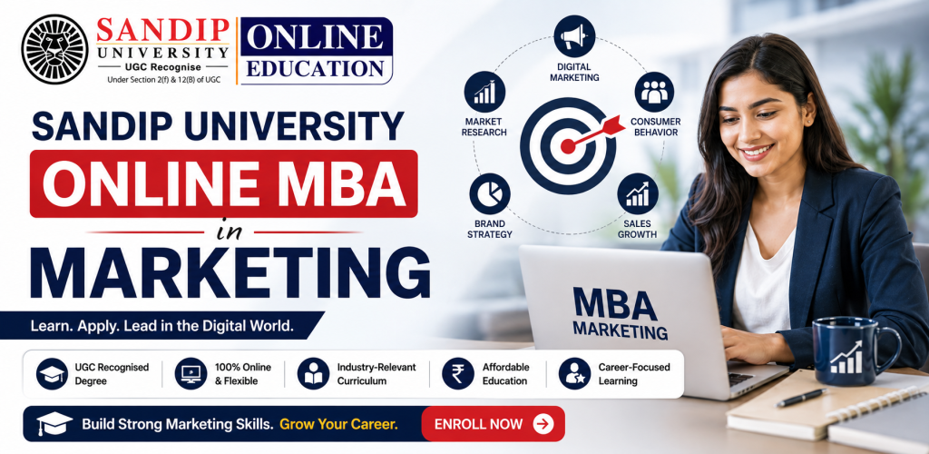 Sandip University Online MBA in Marketing career scope skills and opportunities in 2026